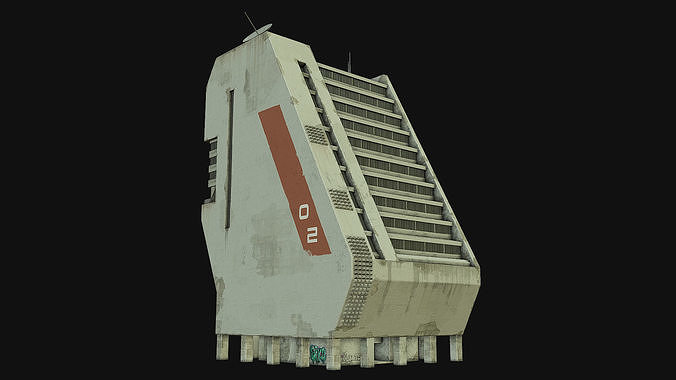 Sci Fi Building PBR Low-poly 3D model 3