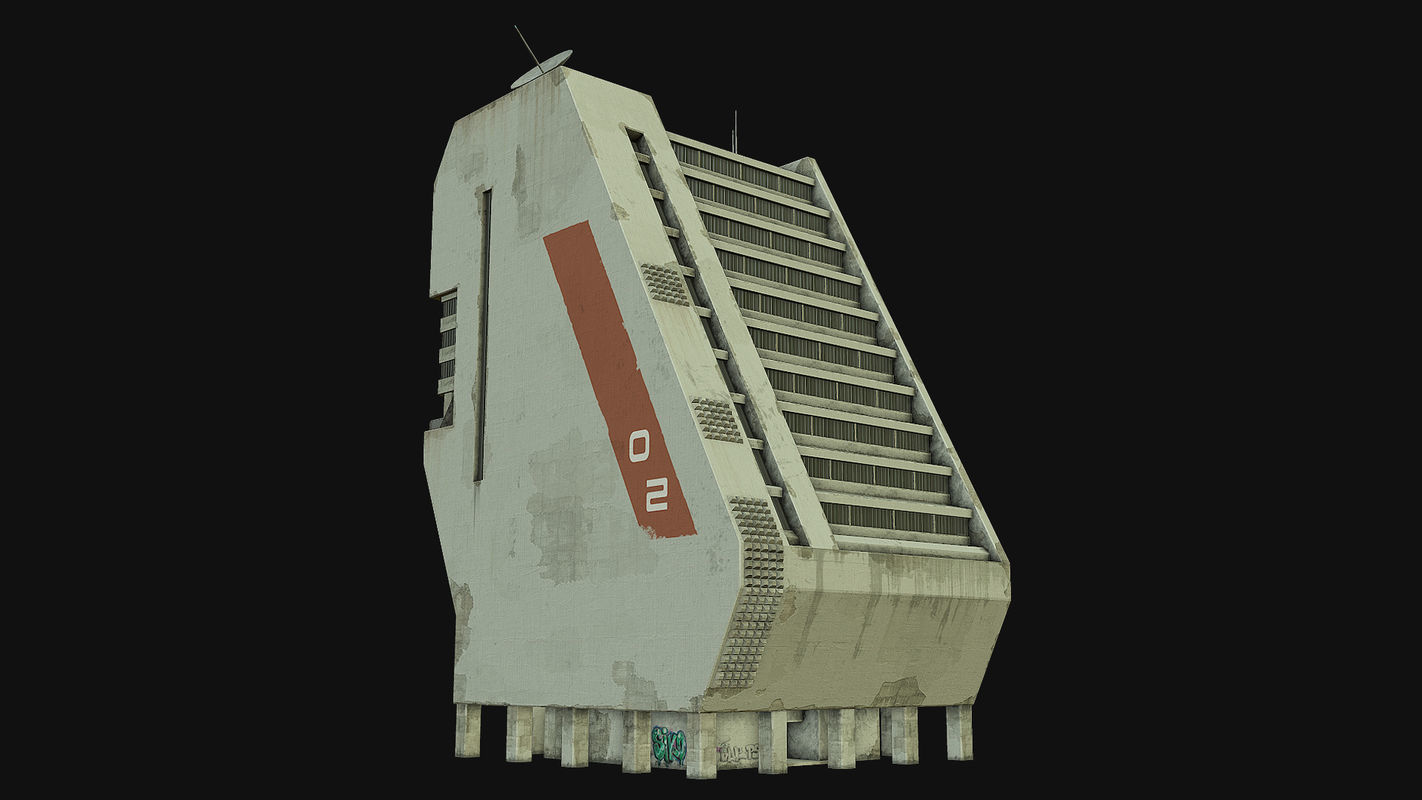 Sci Fi Building PBR Low-poly 3D model_2