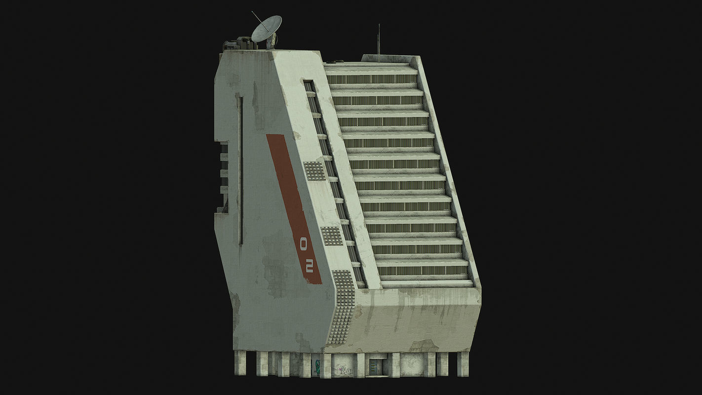 Sci Fi Building PBR Low-poly 3D model_8