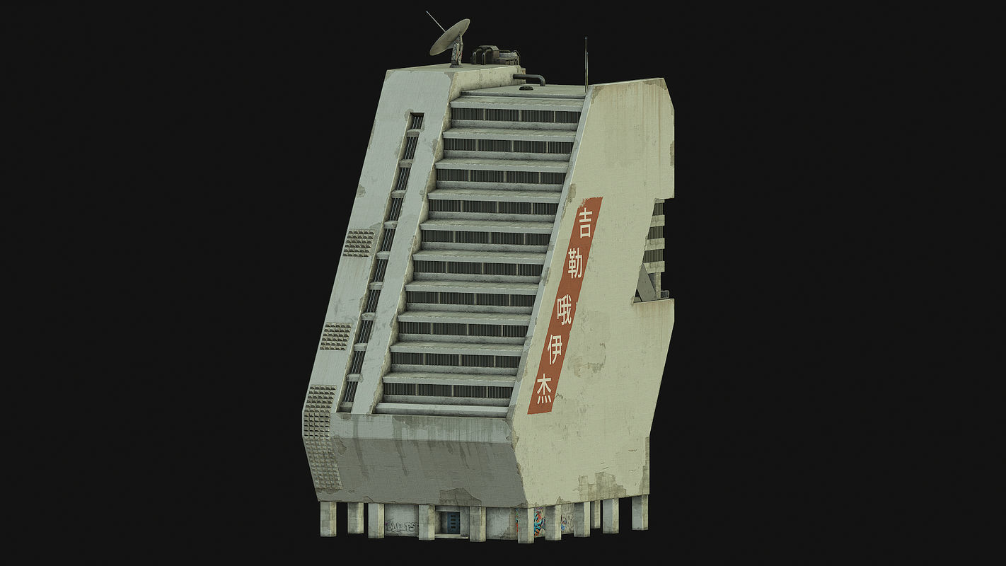 Sci Fi Building PBR Low-poly 3D model_3