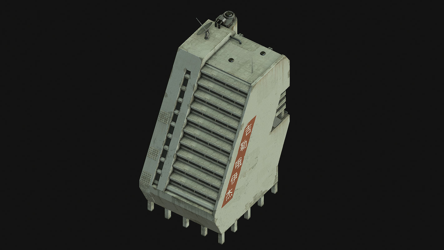 Sci Fi Building PBR Low-poly 3D model_7