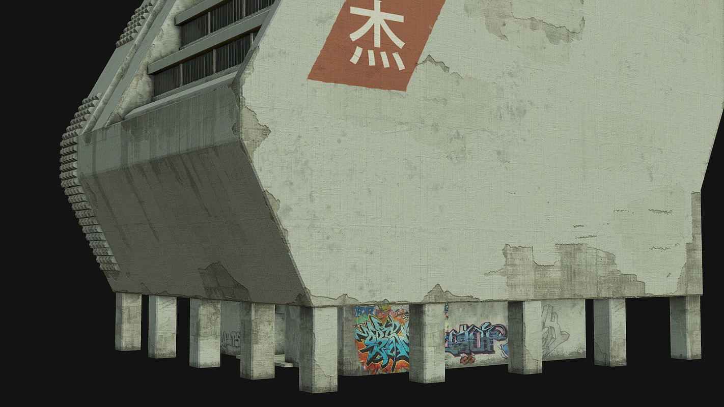 Sci Fi Building PBR Low-poly 3D model_10