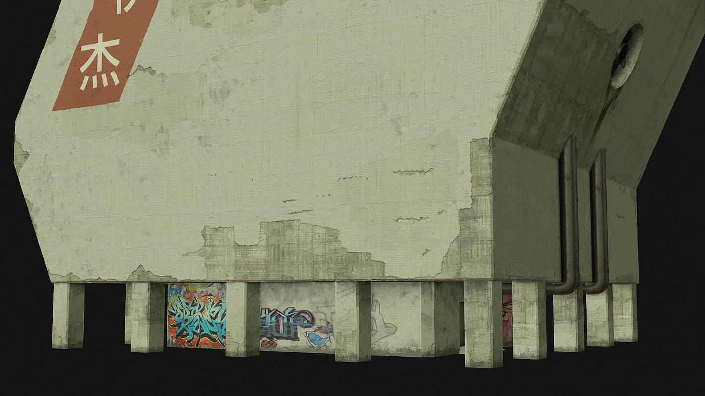 Sci Fi Building PBR Low-poly 3D model_11