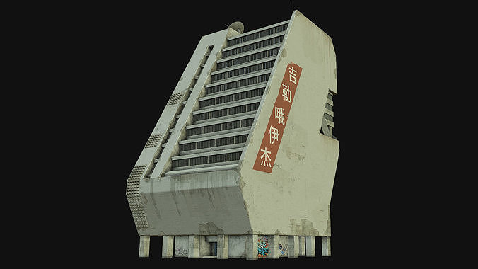 Sci Fi Building PBR Low-poly 3D model 2