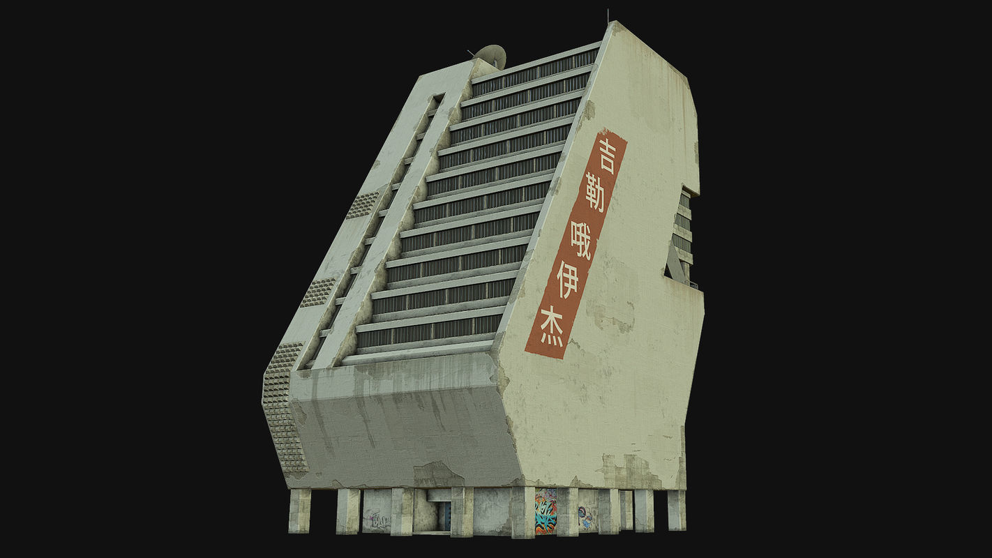 Sci Fi Building PBR Low-poly 3D model_1