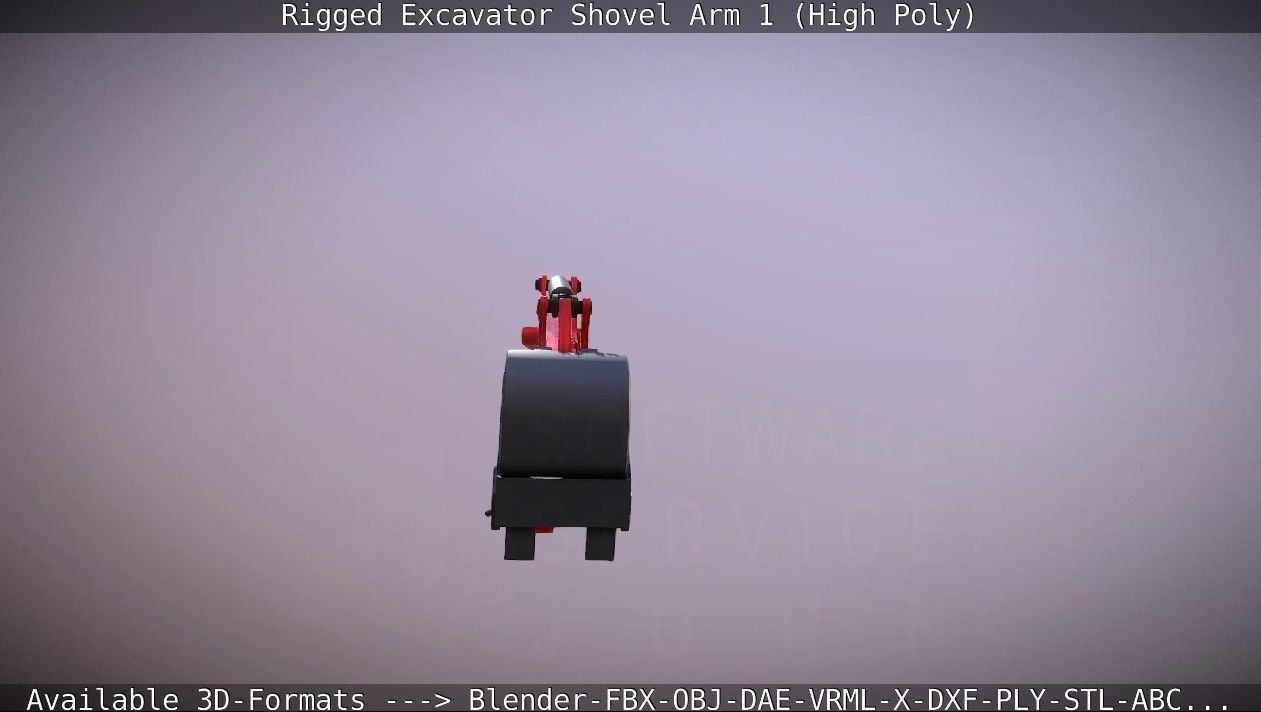 Rigged Excavator Shovel Arm -1- High-Poly 3D model_14