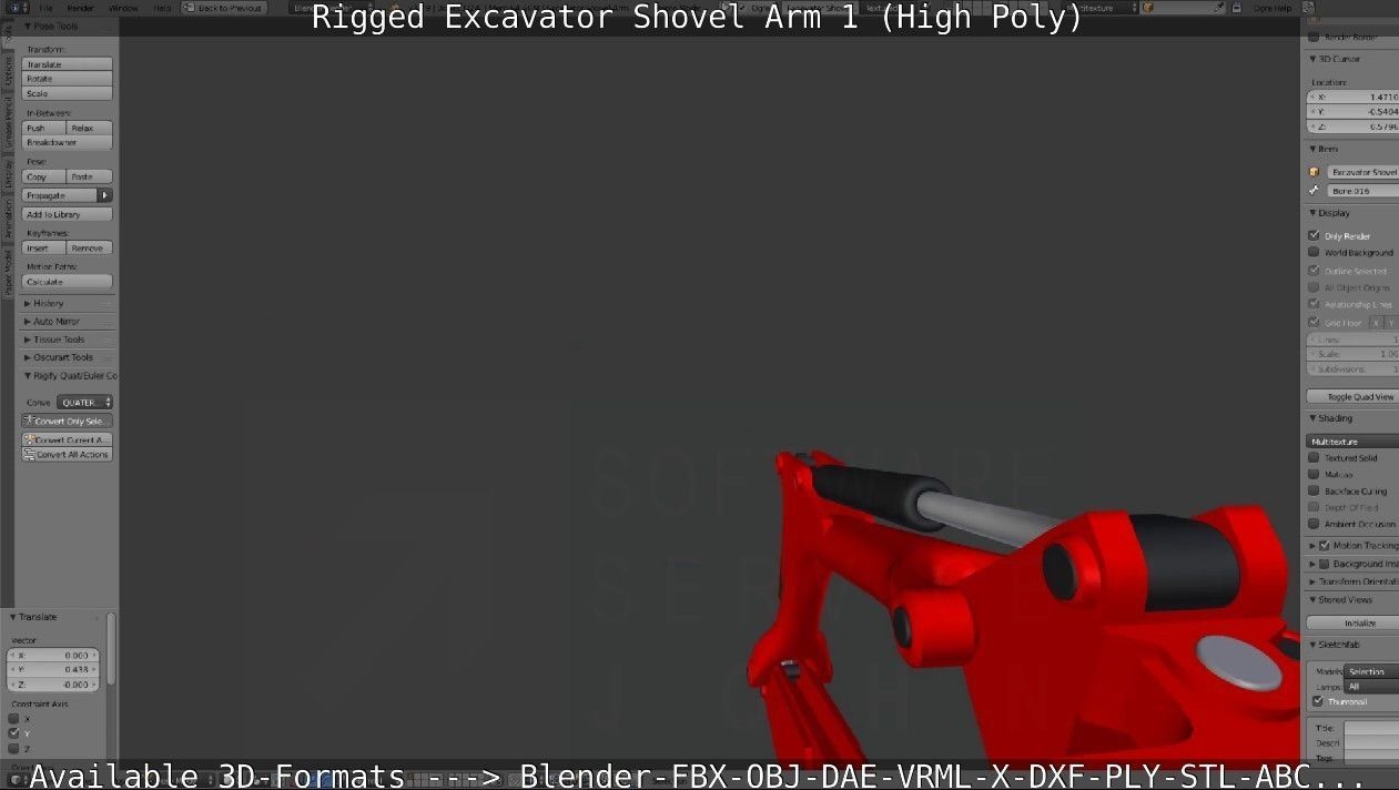 Rigged Excavator Shovel Arm -1- High-Poly 3D model_97