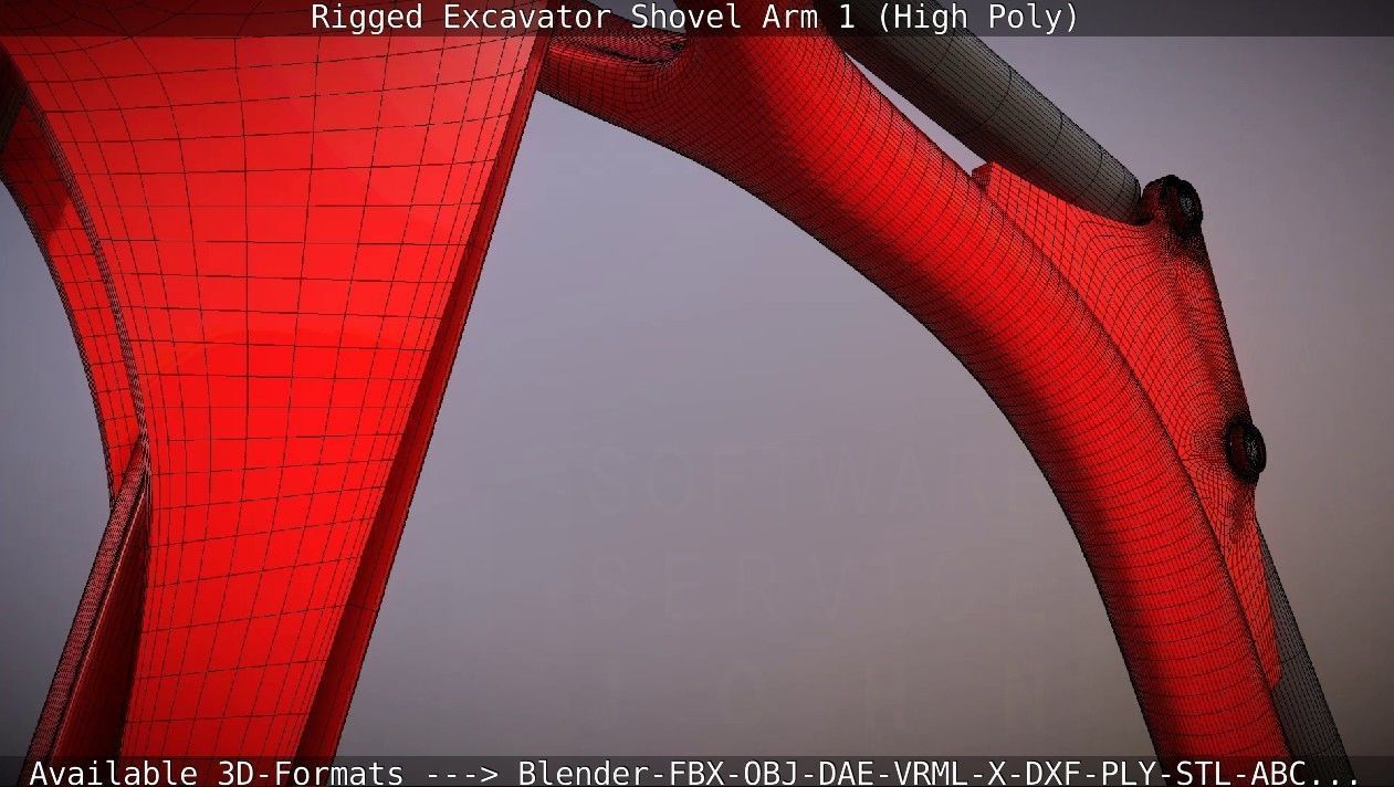 Rigged Excavator Shovel Arm -1- High-Poly 3D model_36