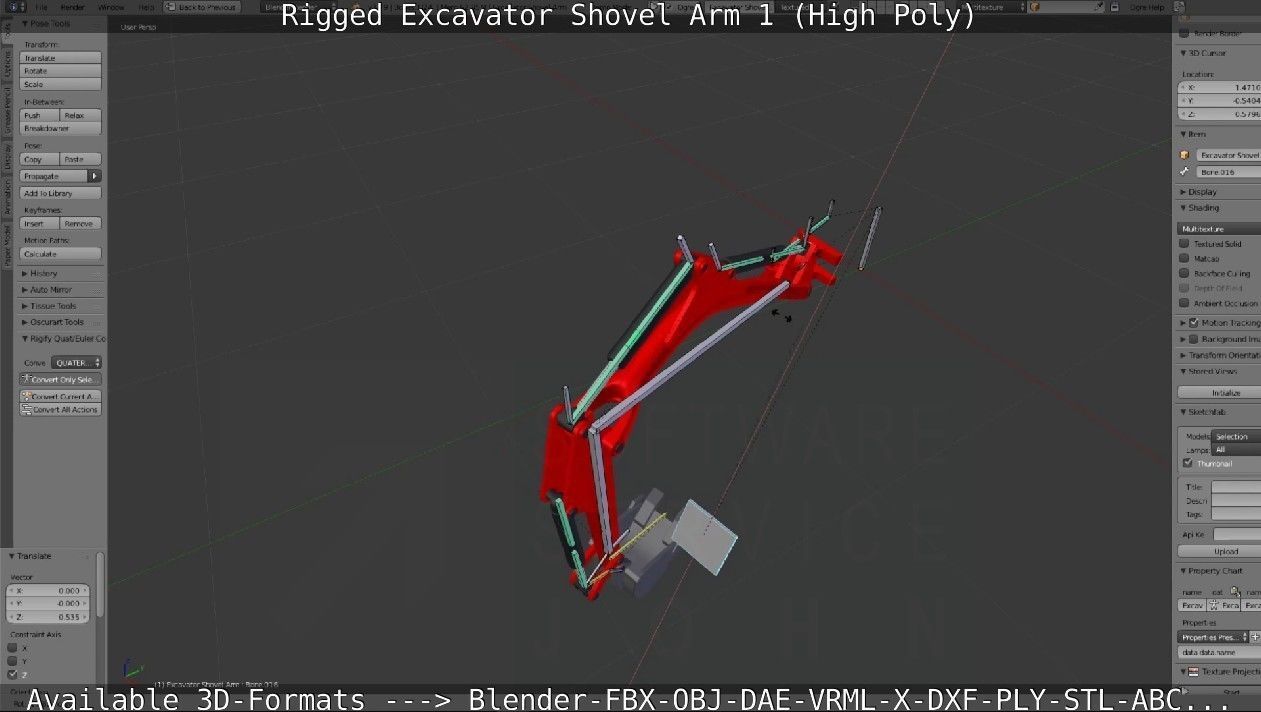 Rigged Excavator Shovel Arm -1- High-Poly 3D model_99