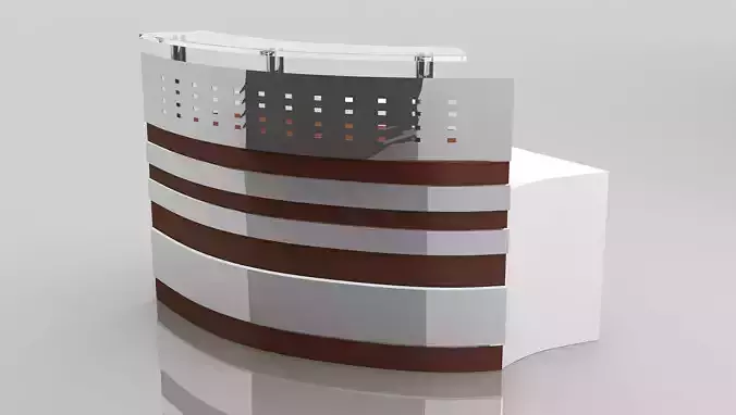 Modern Reception Desk Design 3D model