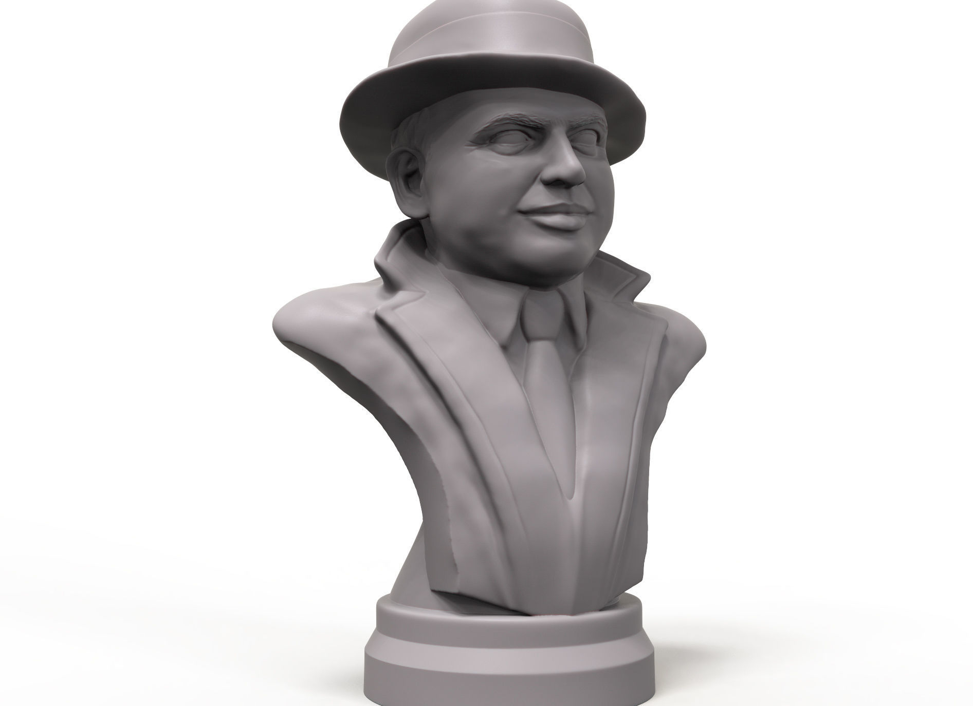 Al Capone 3D printable portrait sculpture 3D print model_3