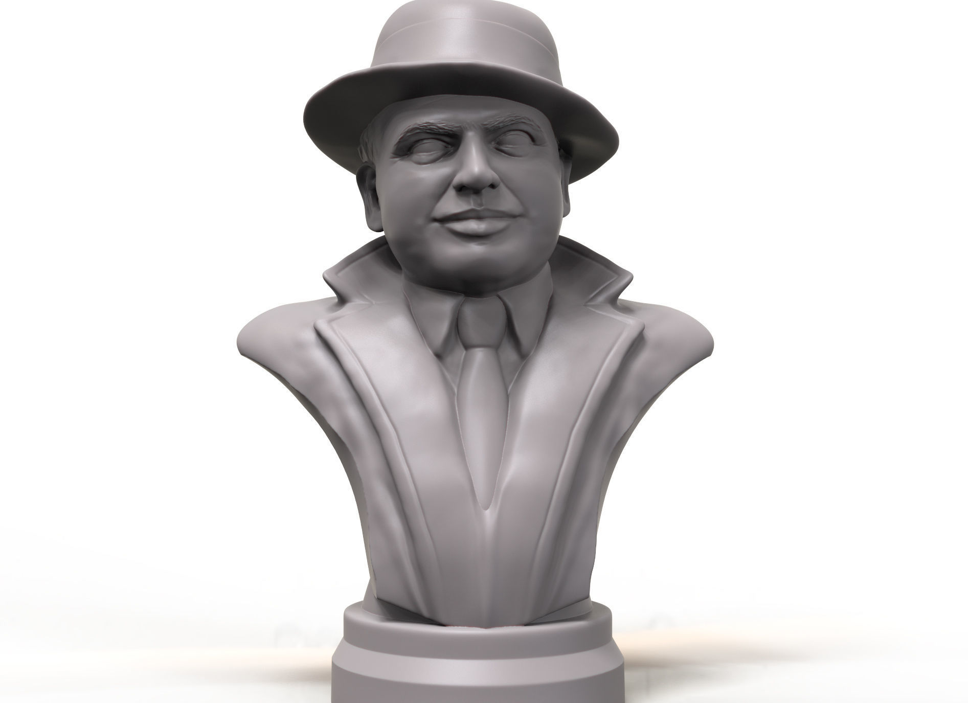 Al Capone 3D printable portrait sculpture 3D print model_2