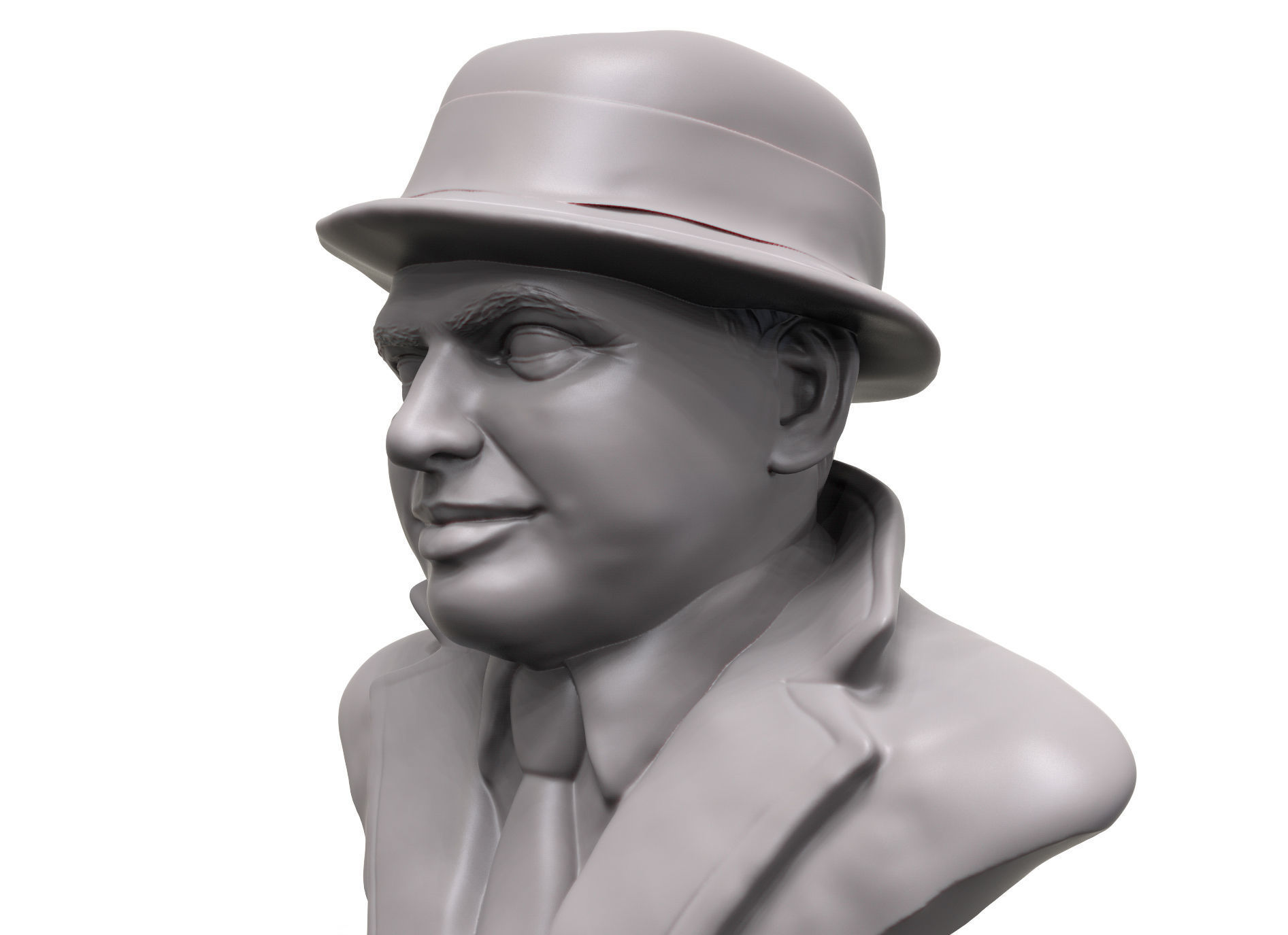 Al Capone 3D printable portrait sculpture 3D print model_4