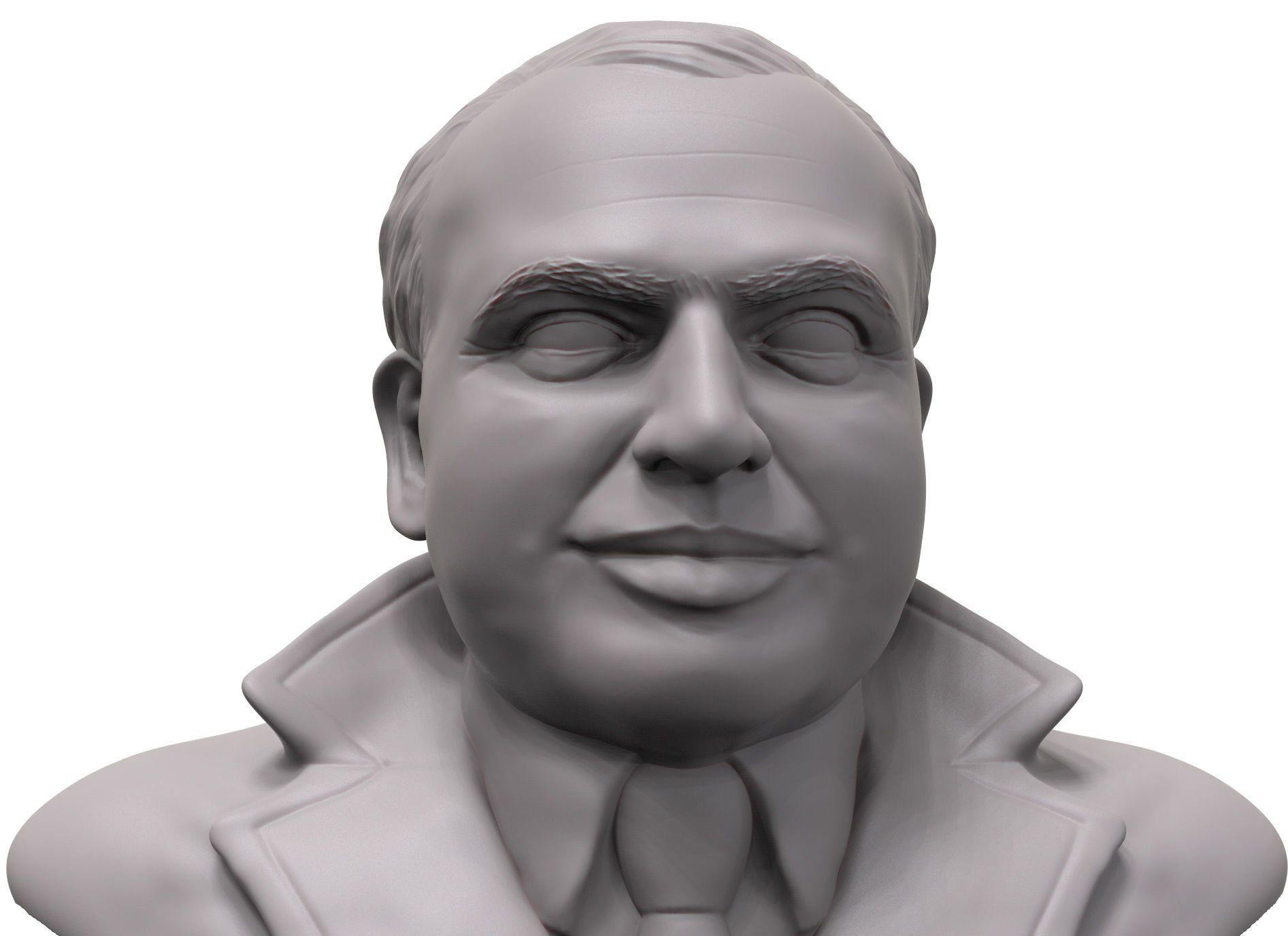 Al Capone 3D printable portrait sculpture 3D print model_5
