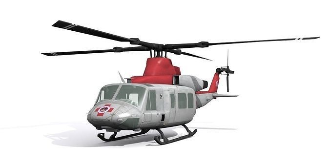 Medical helicopter Low-poly 3D model