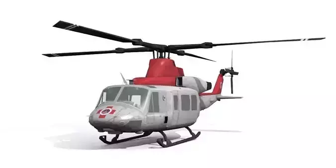 Medical helicopter Low-poly 3D model