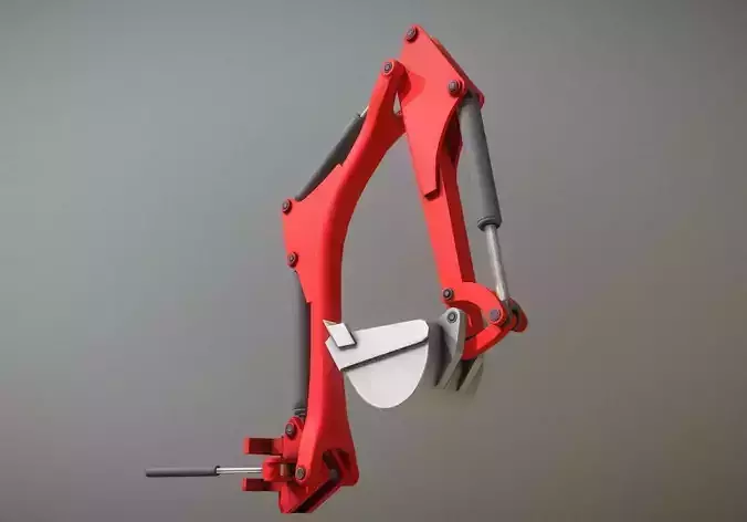 Rigged Excavator Shovel Arm -1- Low-Poly Low-poly 3D model