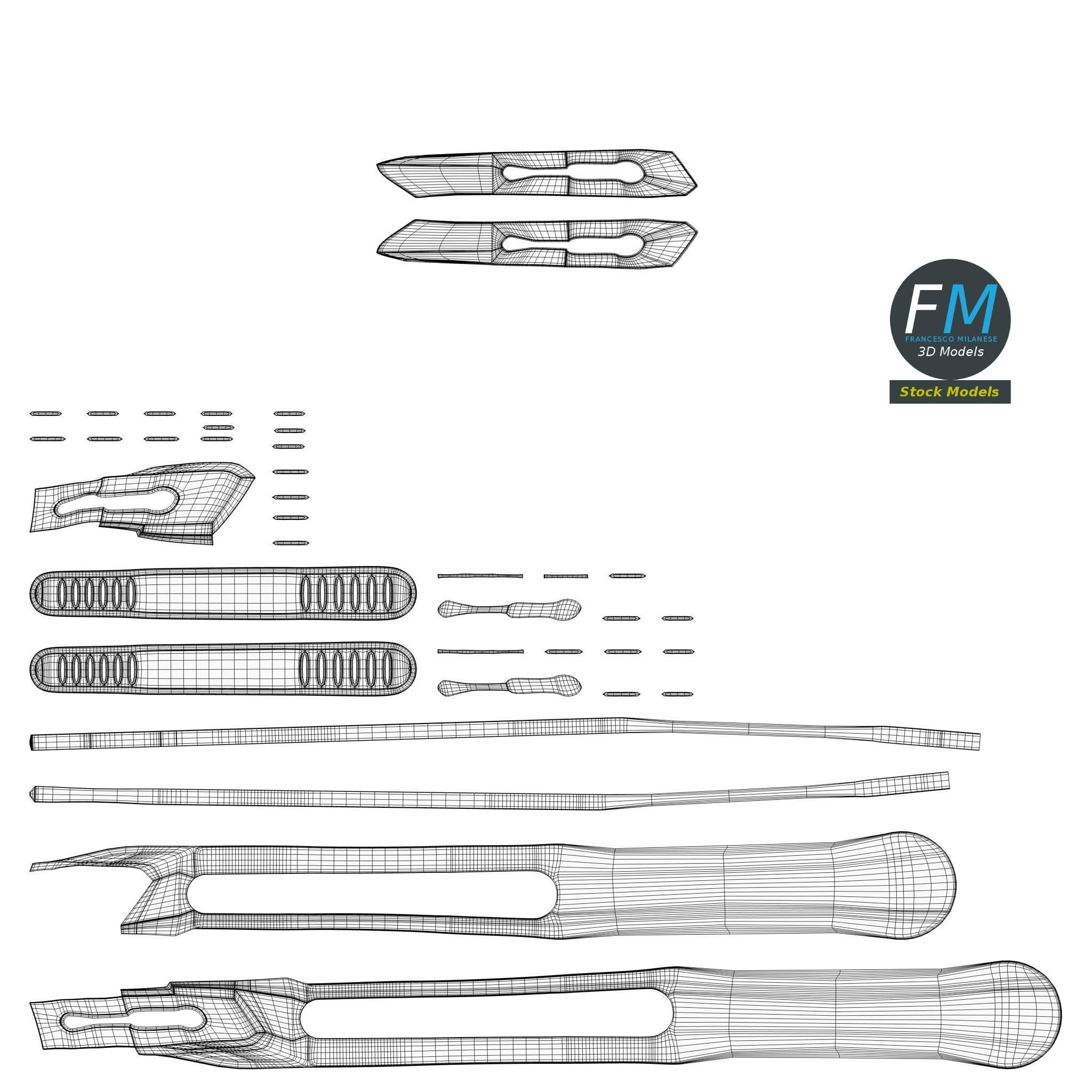 Disposable scalpel 1 3D model_11