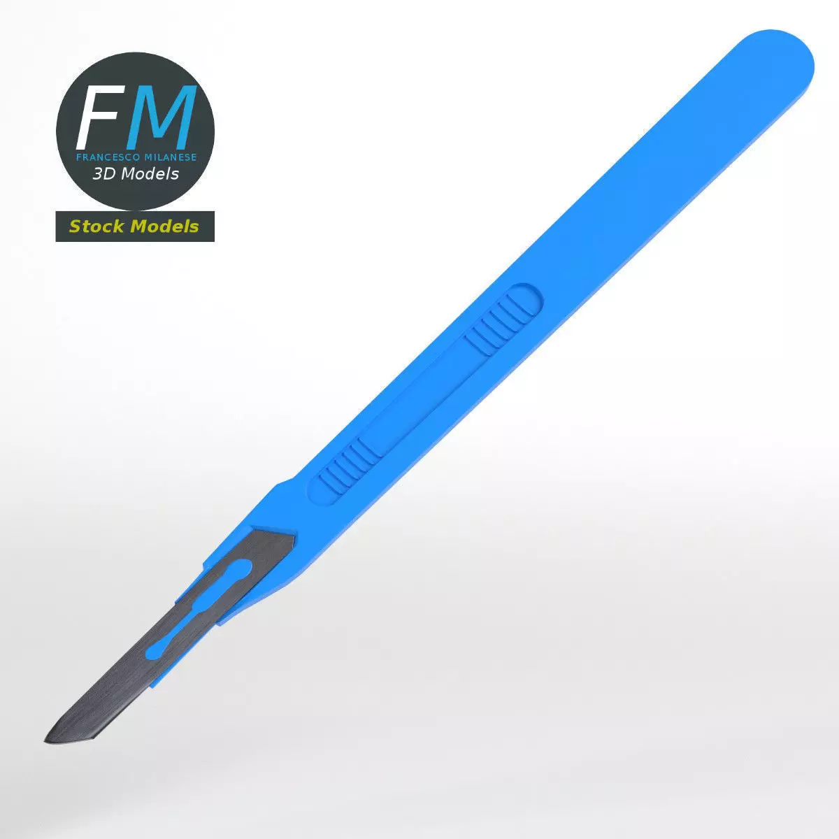 Disposable scalpel 1 3D model_0