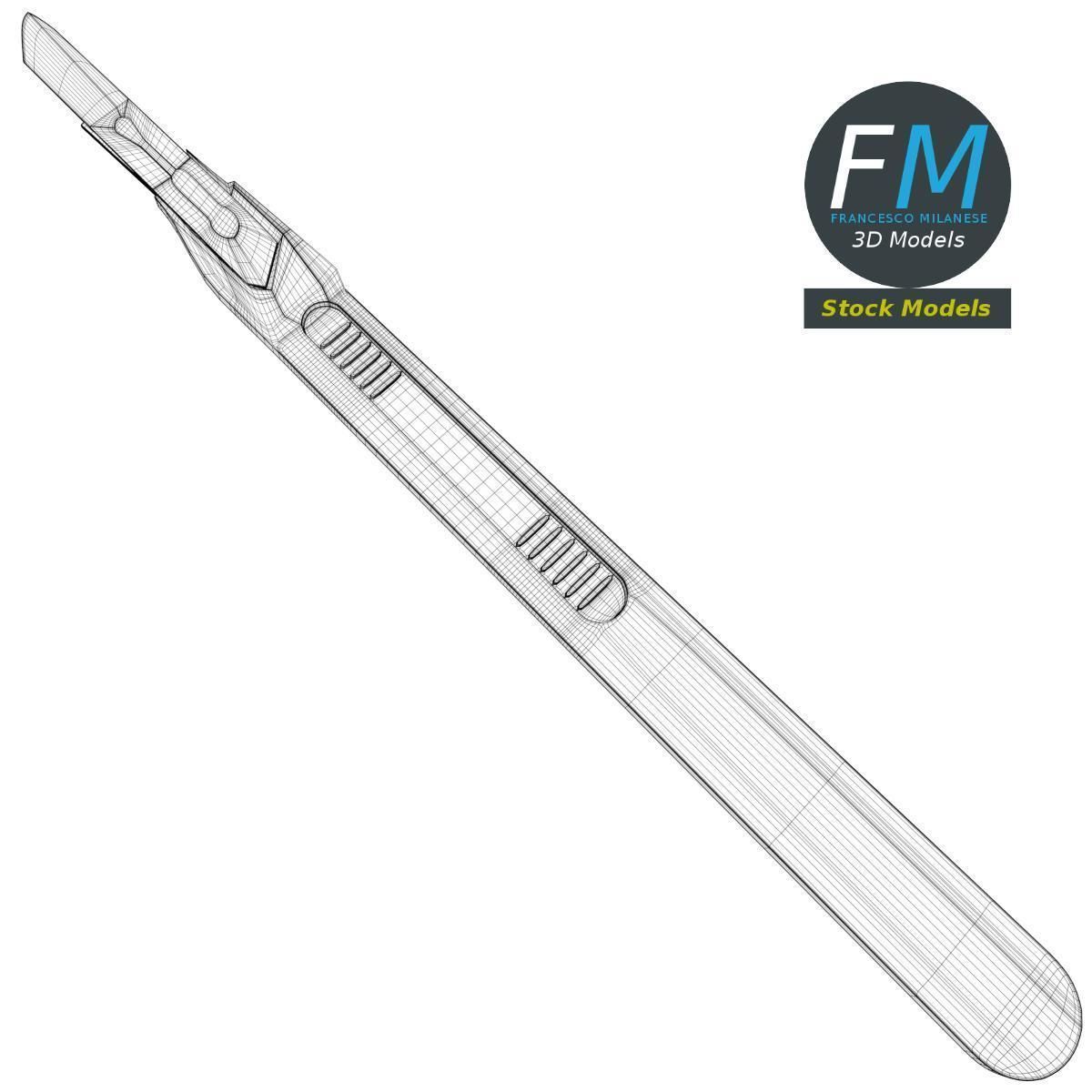 Disposable scalpel 1 3D model_7