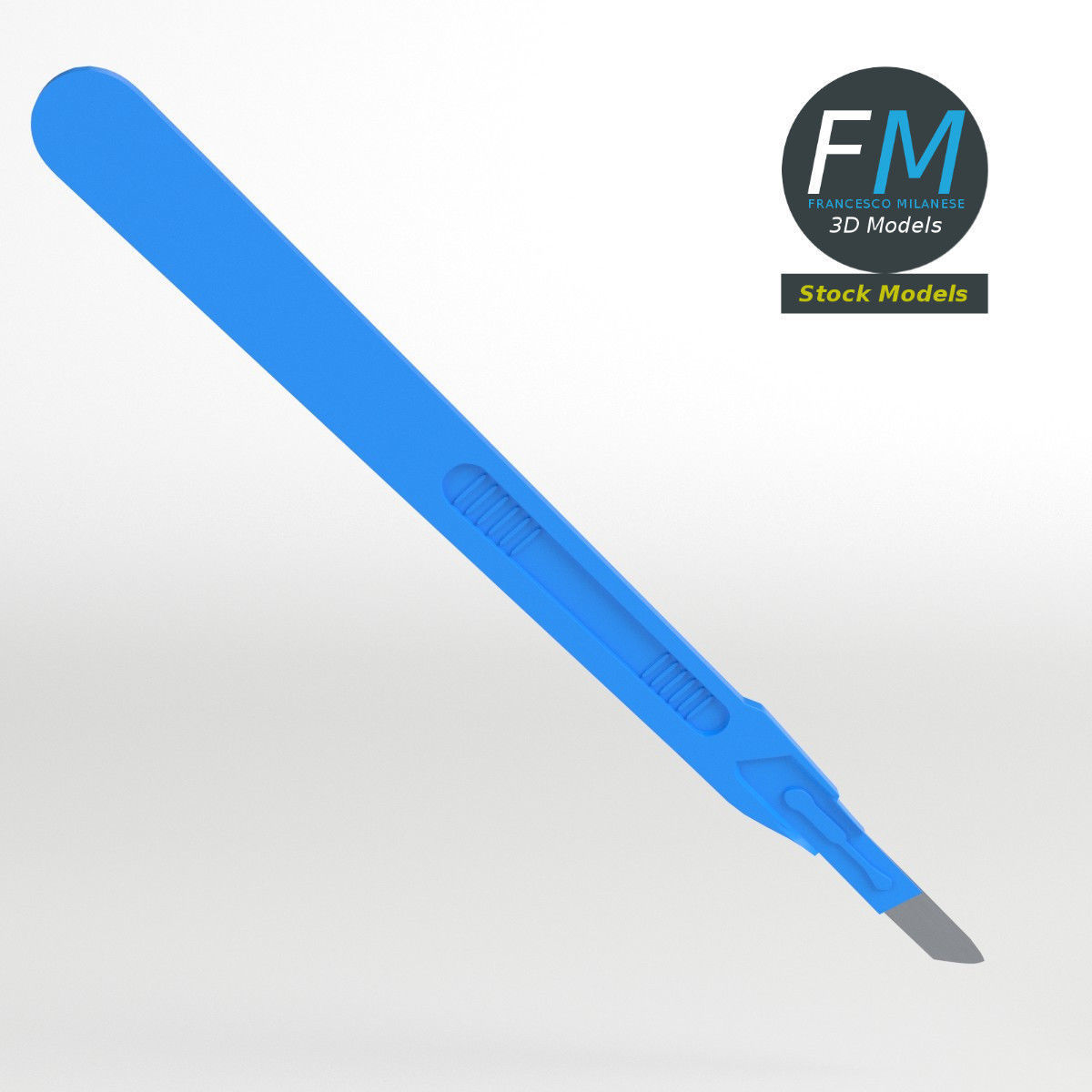Disposable scalpel 1 3D model_3