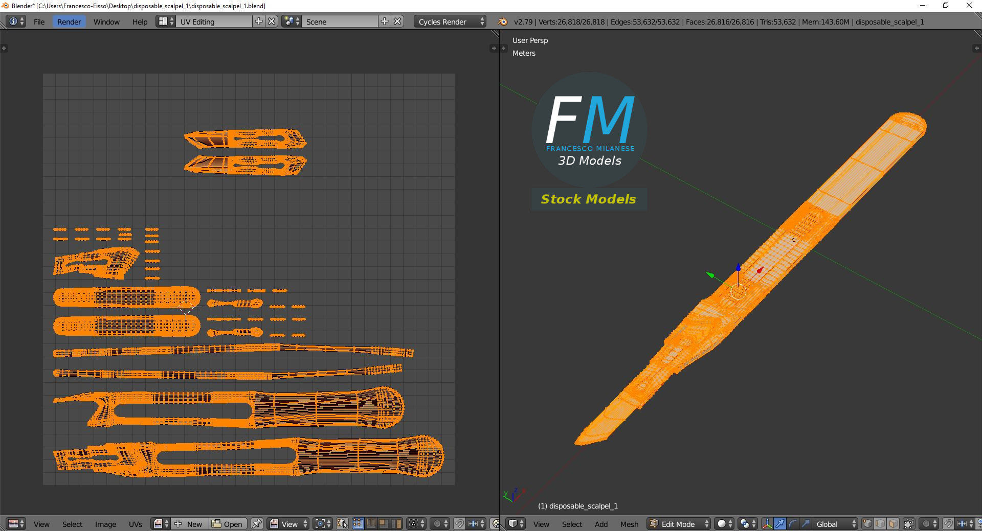 Disposable scalpel 1 3D model_10