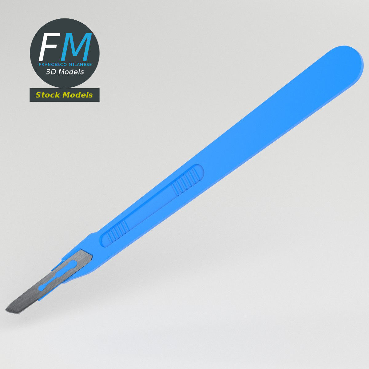 Disposable scalpel 1 3D model_2