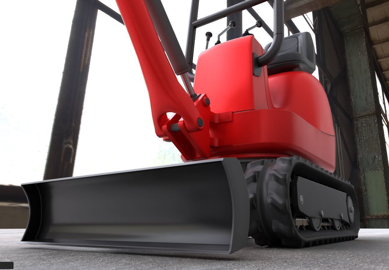 Mini-Excavator and - Rigged and Low-Poly Low-poly 3D model_4