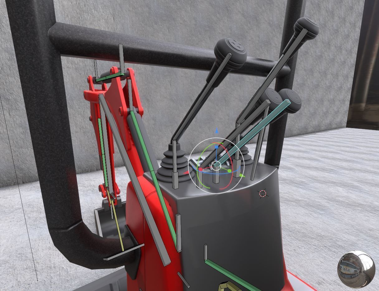 Mini-Excavator and - Rigged and Low-Poly Low-poly 3D model_9