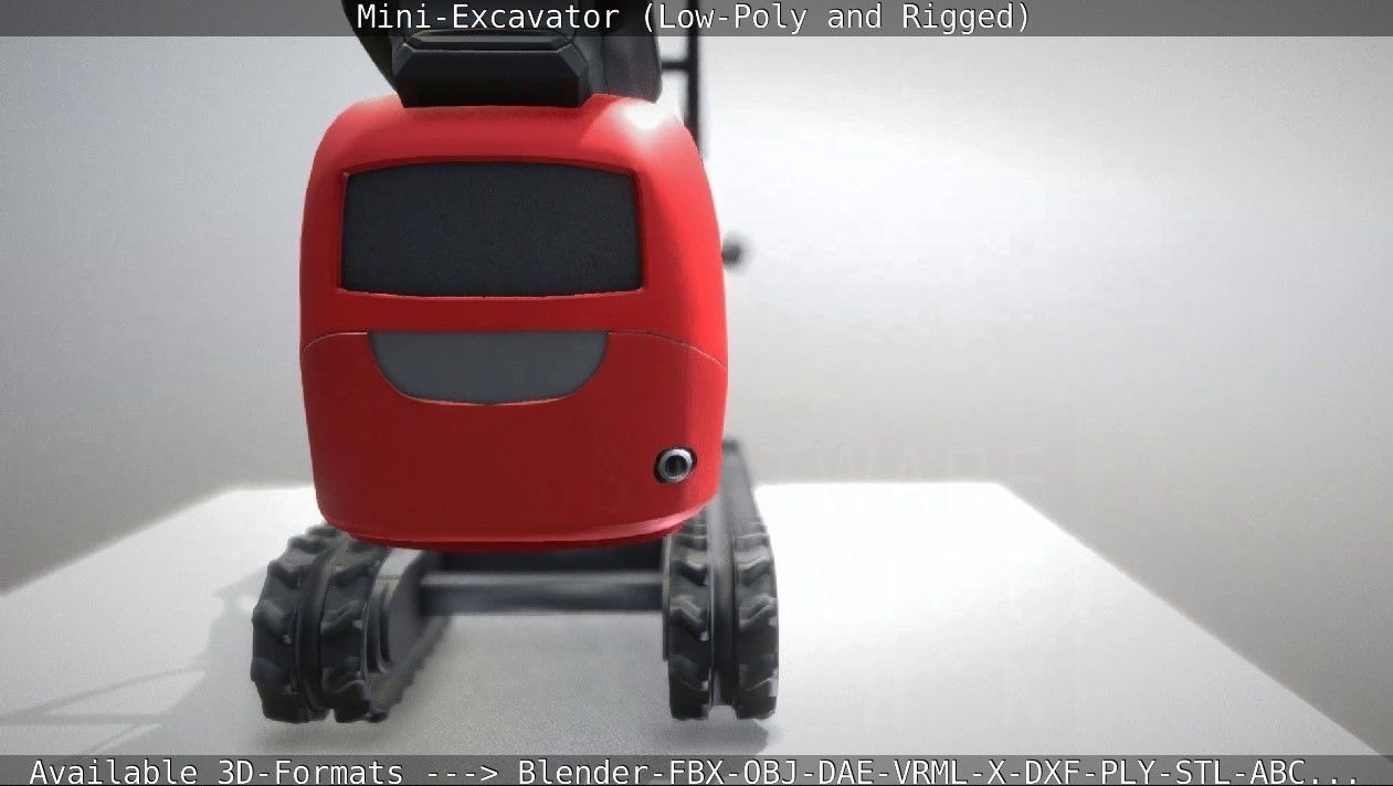 Mini-Excavator and - Rigged and Low-Poly Low-poly 3D model_20