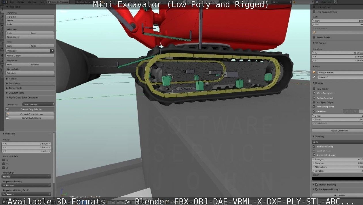 Mini-Excavator and - Rigged and Low-Poly Low-poly 3D model_81