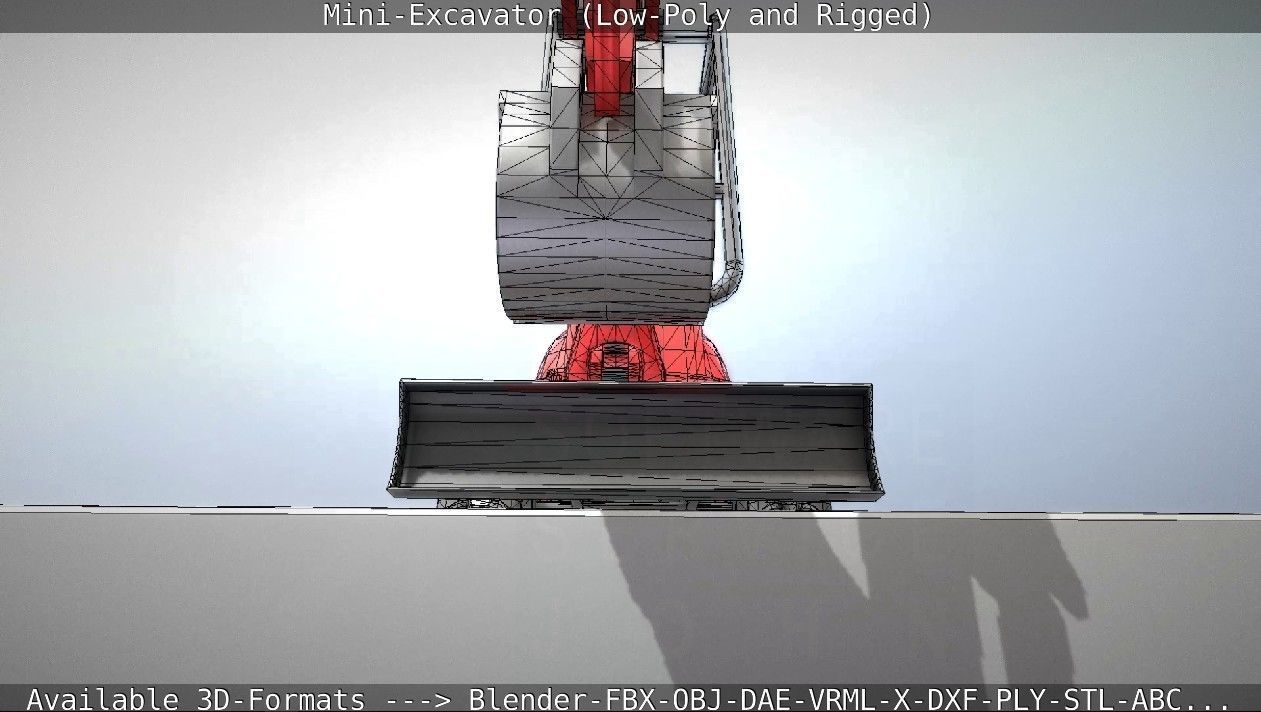 Mini-Excavator and - Rigged and Low-Poly Low-poly 3D model_28