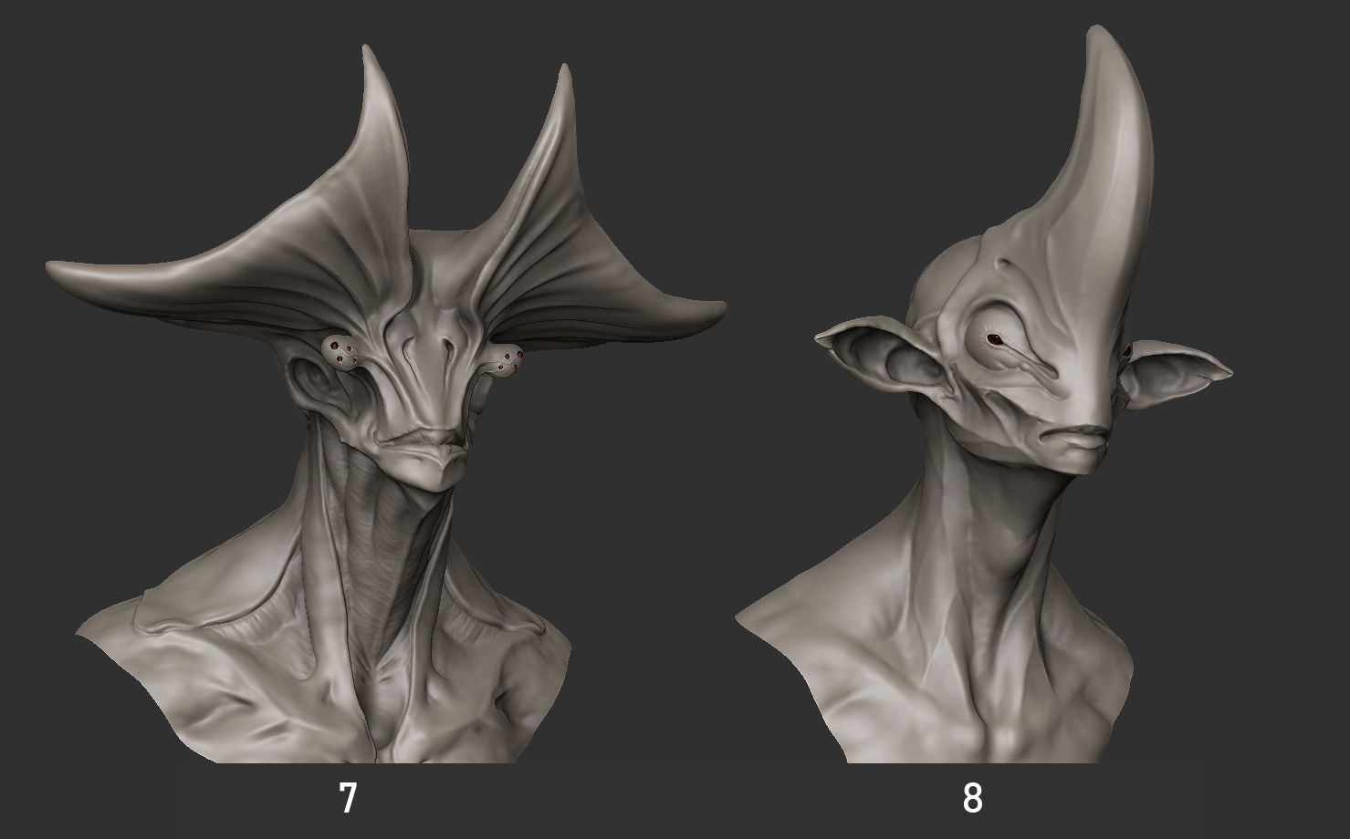 Alien Head Pack Vol 01 3D model_4