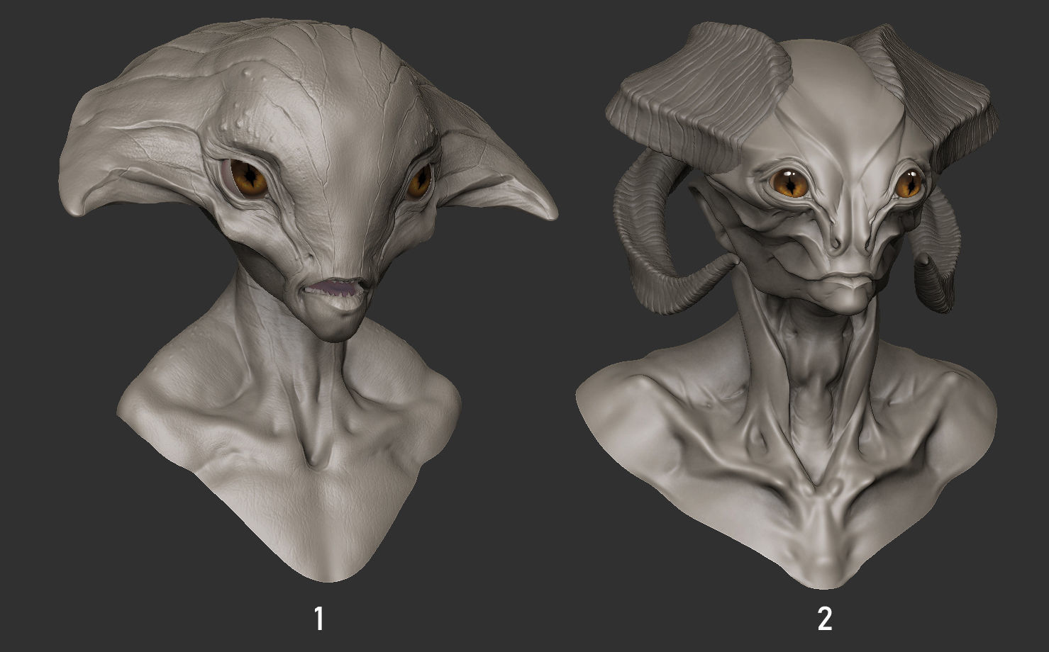Alien Head Pack Vol 01 3D model_1