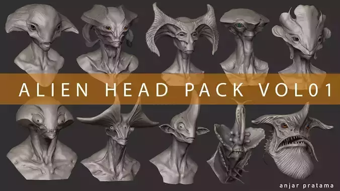 Alien Head Pack Vol 01 3D model