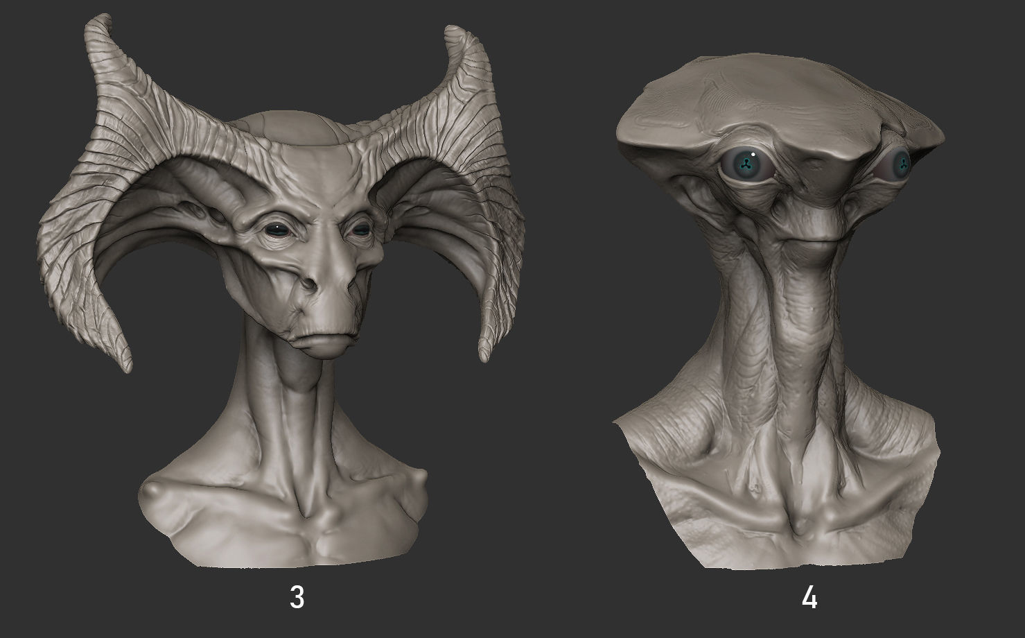 Alien Head Pack Vol 01 3D model_2