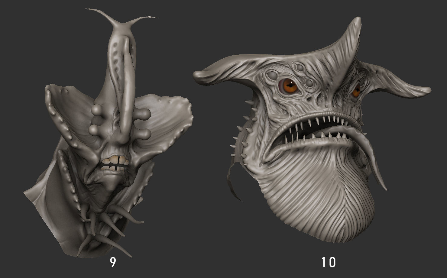 Alien Head Pack Vol 01 3D model_5