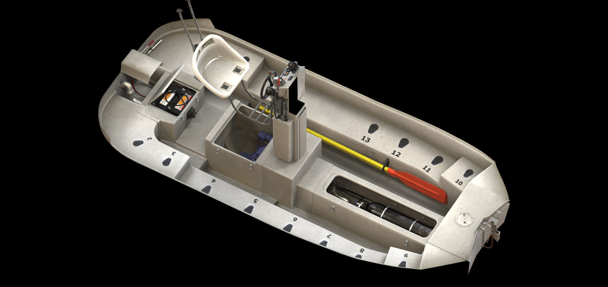 Life Boat 3D model Low-poly 3D model_9