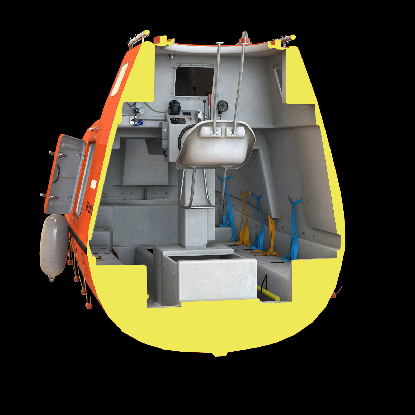 Life Boat 3D model Low-poly 3D model_10