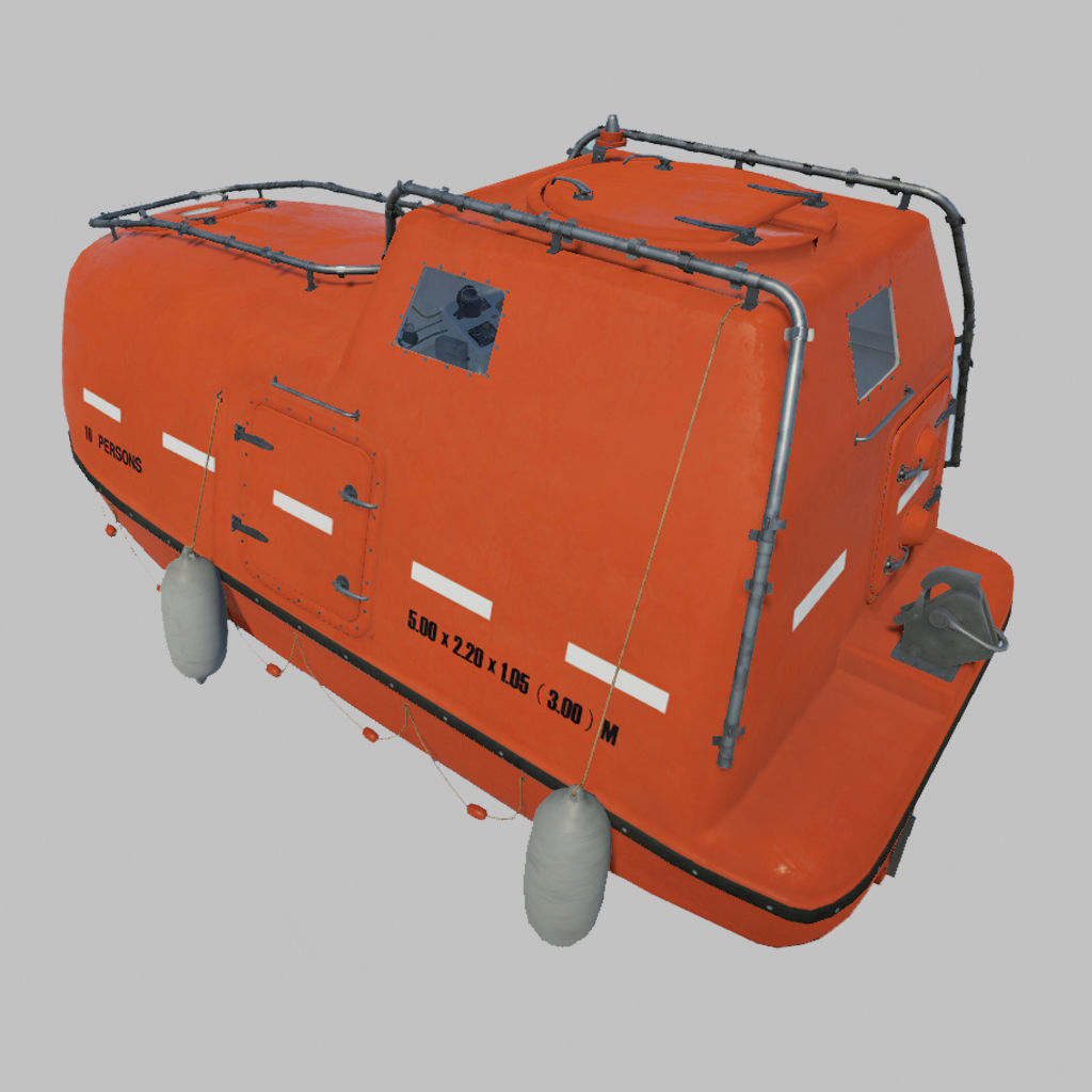 Life Boat 3D model Low-poly 3D model_3