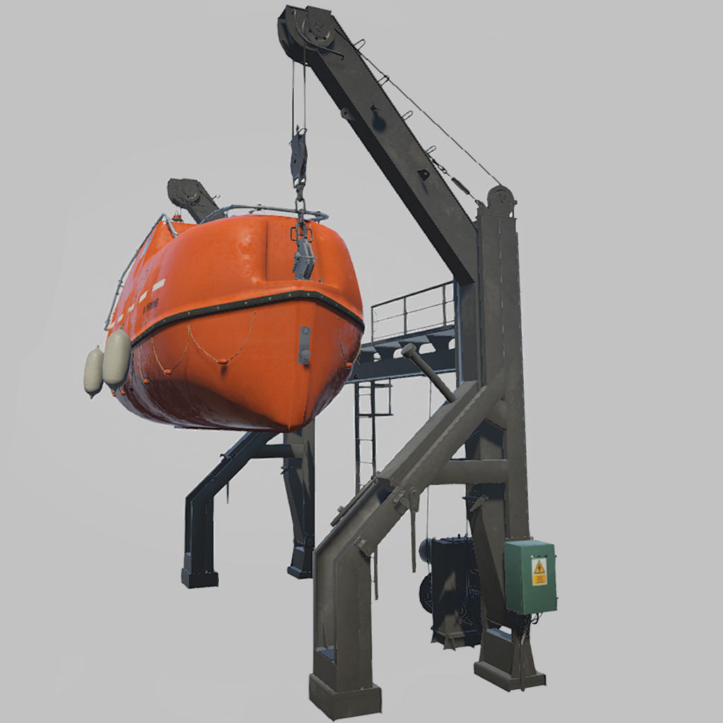 Life Boat 3D model Low-poly 3D model_5