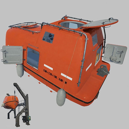 Life Boat 3D model Low-poly 3D model