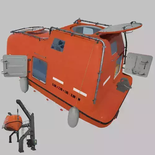 Life Boat 3D model Low-poly 3D model