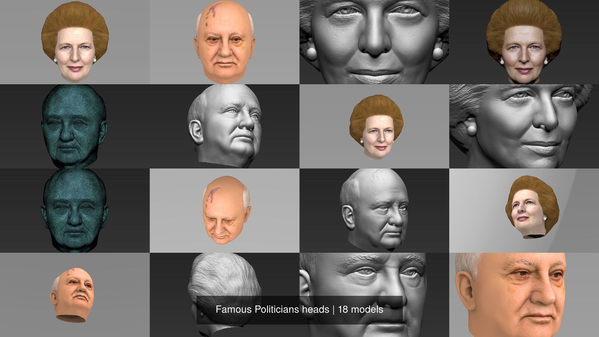 Famous Politicians heads 3D Model Collection_5