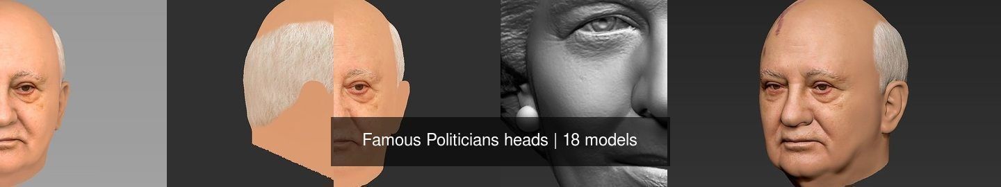 Famous Politicians heads 3D Model Collection_3