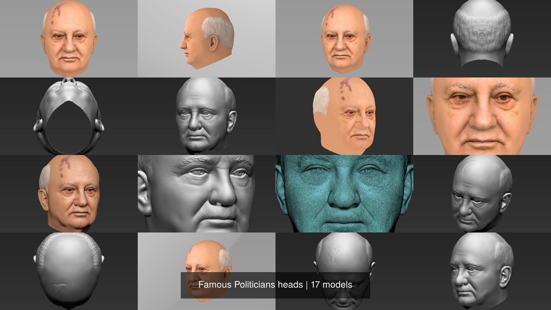 Famous Politicians heads 3D Model Collection_4