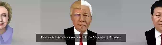 Famous Politcians busts ready for full color 3D printing
