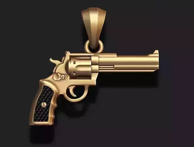 Gun Revolver pendant 3d 3D print model