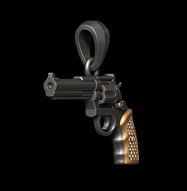 Gun Revolver pendant 3d 3D print model_10