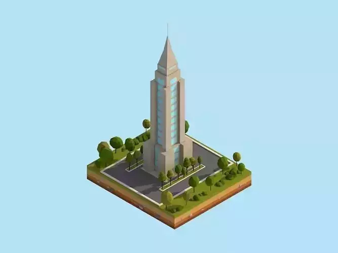 Cartoon Low Poly New York Empire State Building